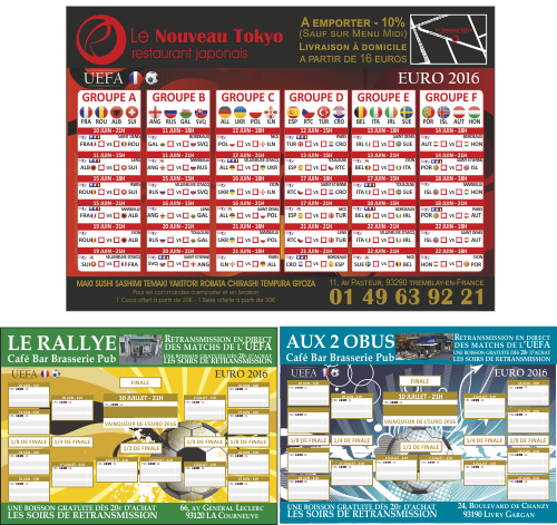 Calendrier des matchs UEFA 2016<br>Print