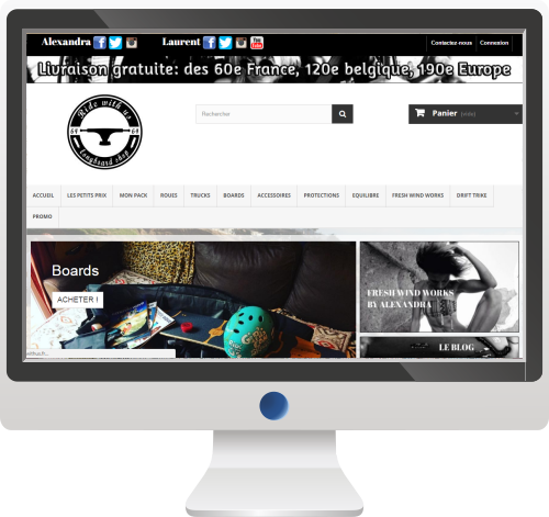 Vente de Longboards<br>Site E-commerce